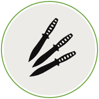 Linkgrafik zum Sortiment Wurfmesser