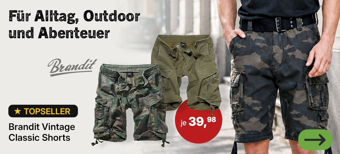 Brandit Classic Shorts f&uuml;r Freizeit, Outdoor und Alltag