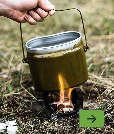 Kochgeschirr und Essgeschirr f&uuml;r Camping, Outdoor und Lagerfeuer