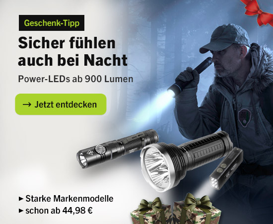 Linkgrafik zum Sortiment Taschenlampen ab 900 Lumen