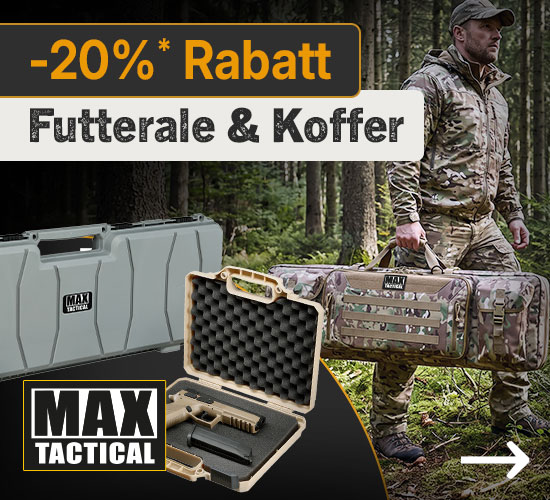 Max Tactical Marken-Futterale und Koffer mit 20% Rabatt sichern