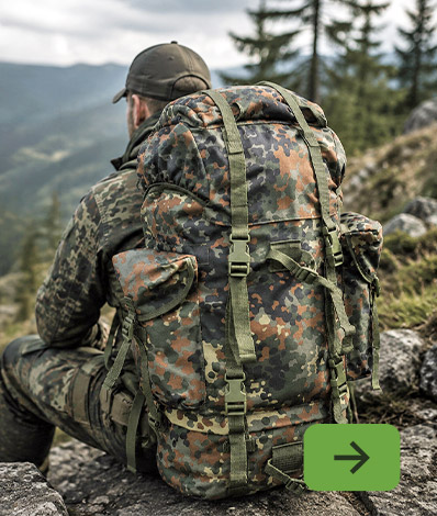 Robuste Bundeswehr-Rucks&auml;cke im Army-Style, z. B. BW-Kampfrucksack