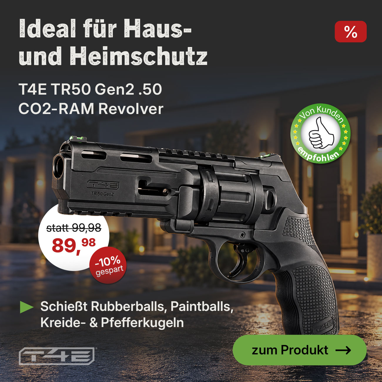 T4E TR50 Gen2 .50 CO2-RAM Revolver Kal. 50