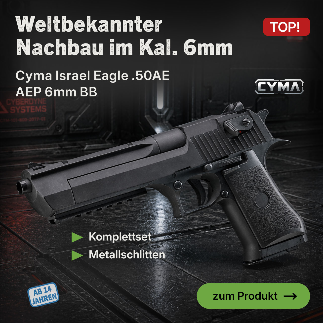 Linkgrafik zur Cyma Israel Eagle .50AE AEP Airsoft 6mm BB