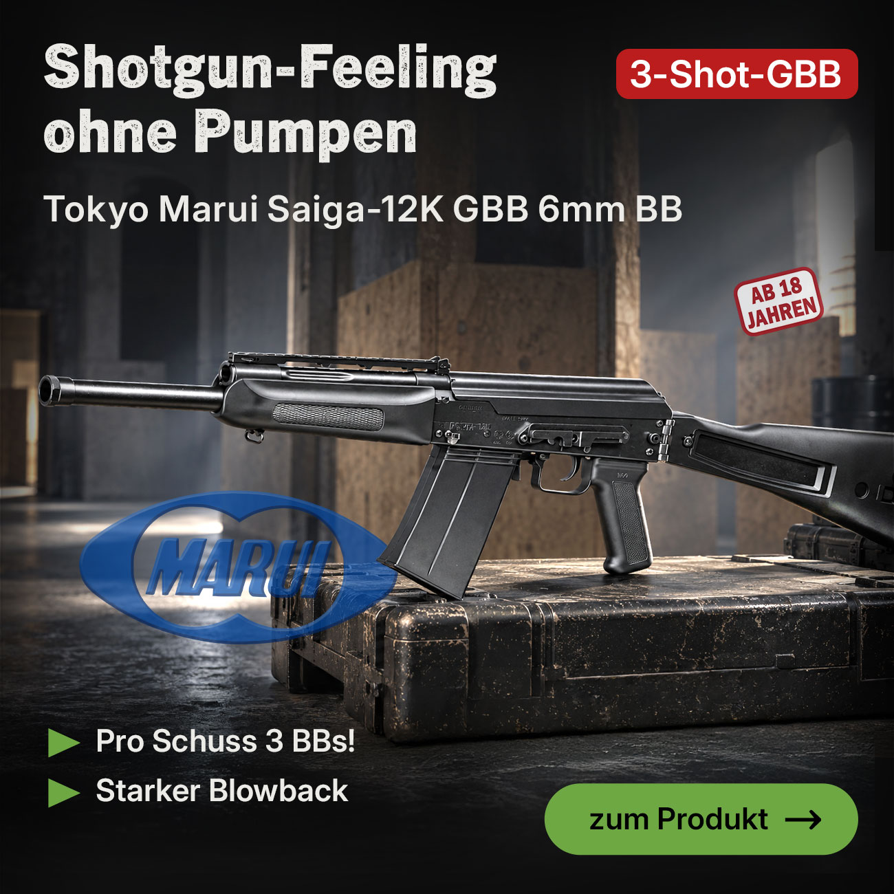 Tokyo Marui Saiga-12K Shotgun Vollmetall Gas-Blow-Back 6mm BB schwarz