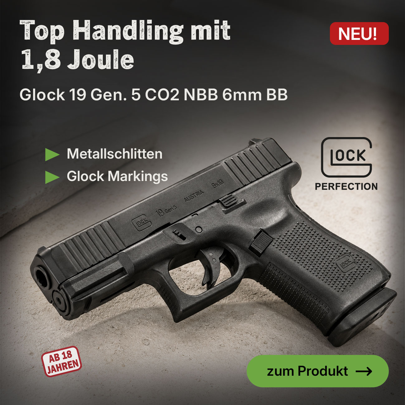 Linkgrafik zu Glock 19 CO2 Non-Blow-Back Airsoft 6mm BB