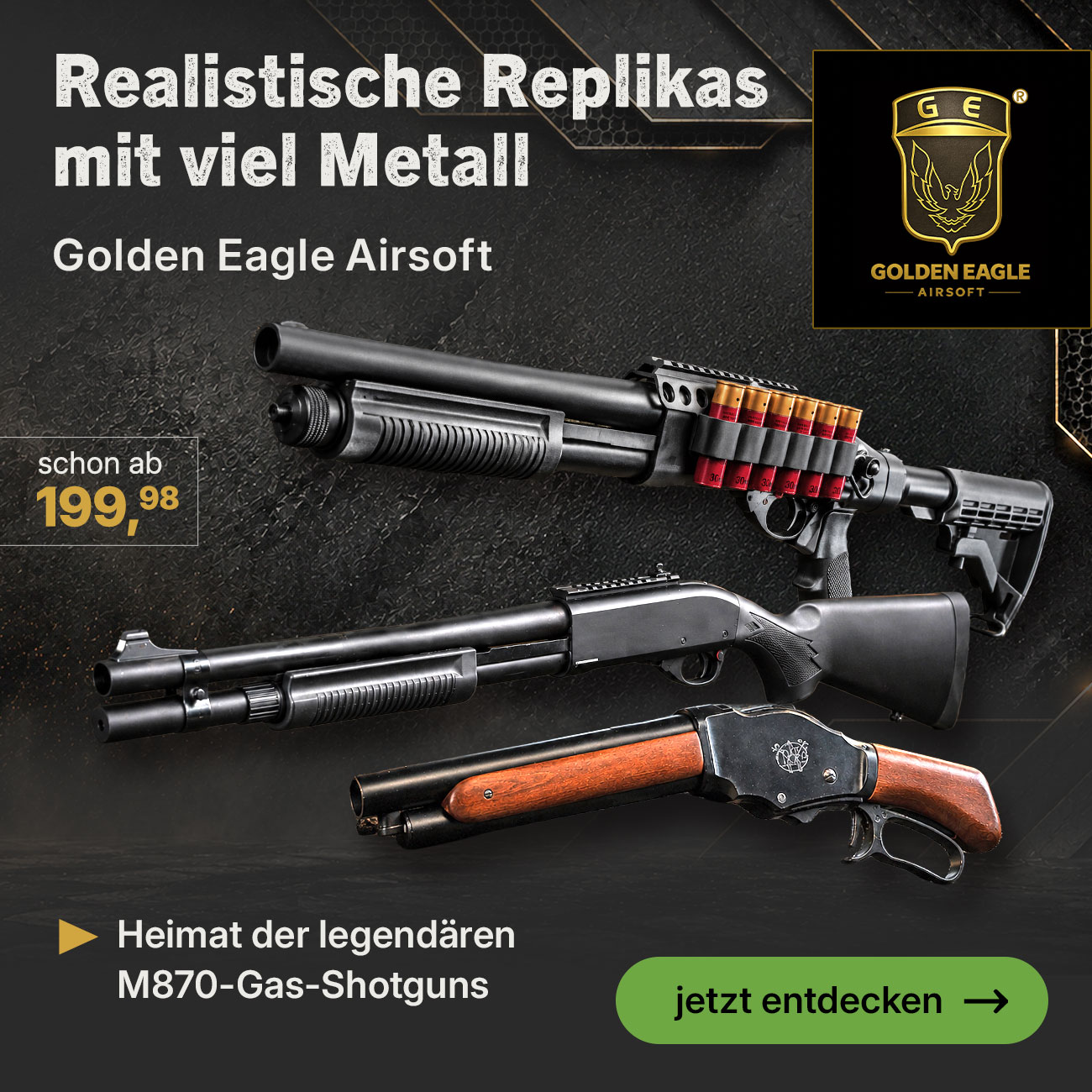 Linkgrafik zu Golden Eagle Airsoft 6mm BB Gas Shotguns