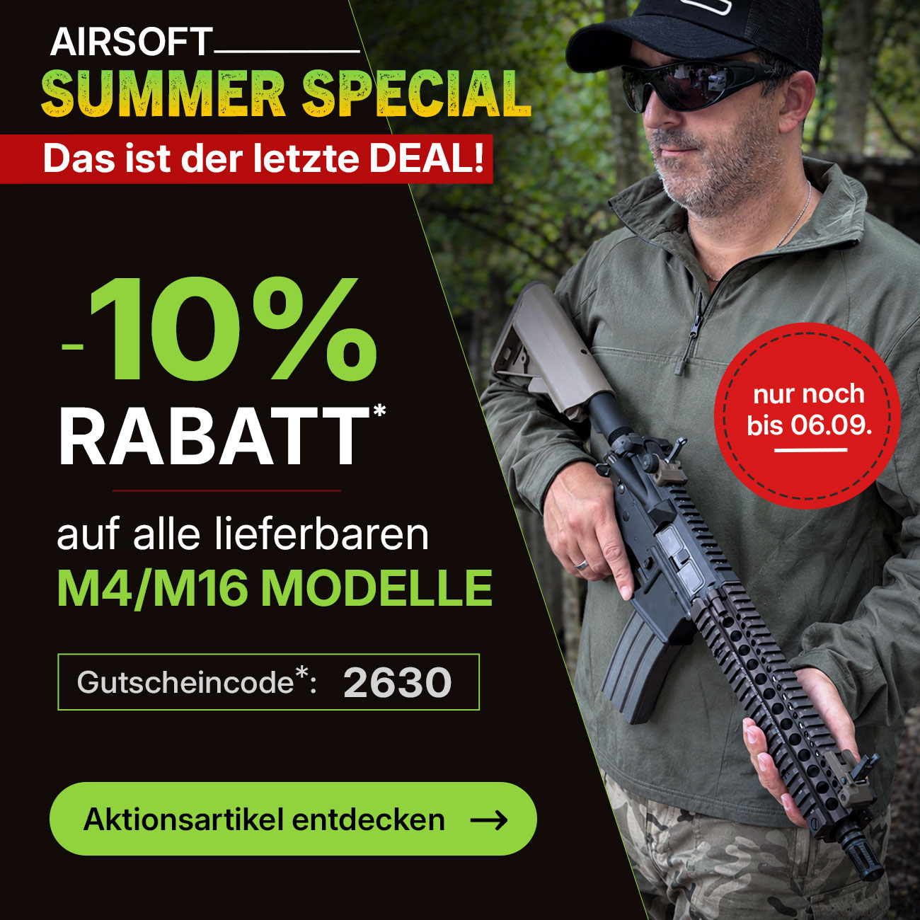 15% Rabatt auf M4 & M16 Airsoftwaffen - Klassiker mit unter und �ber 0,5 Joule Leistung